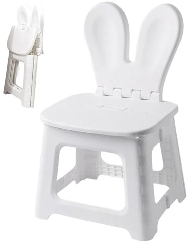 Rachlicy Silla Plegable para niños Taburete de plástico Plegable con Soporte de Oreja de Conejo