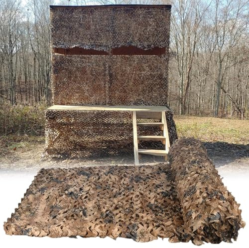 Reforzada Malla Camuflaje Red, Toldo Camuflaje, para Interior O Exterior, Caza, Cubiertas del Coche, Acampada, Tiro, Militar, Decoración, Valla, Jardín(4x6.0m/13.1x19.6ft)