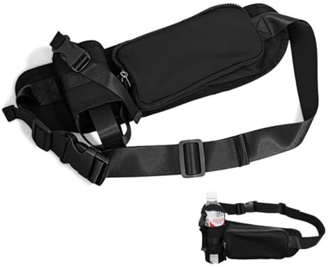 Verbesserte Bauchtasche zum Laufen, Hüfttasche, Bauchtasche mit Wasserflaschenhalter, Lauftasche, leichter Laufgürtel für Wandern, Camping, Klettern, Reisen, Radfahren