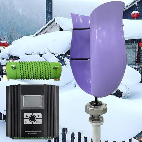 ZHOZHUT 12V / 24V / 48V Turbina Eólica 1500W / 3000W Generador De Energía Eólica con Controlador Y Descargador, Turbina Eólica Levitación Magnética Vertical para Jardines, Azoteas Y Calles,3000w,48V