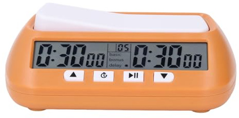 CHICIRIS Schachuhr-Digital-Timer mit Bonus-Verzögerungsfunktionen, Tragbarer ABS-Schachspiel-Timer für Brettspielspieler, übersichtliches Display, das Aufwärts/abwärts Zählt, für Go und Matches