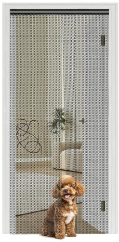 VERFUTHL Premium Aluminium Fly Screen Chain Curtain, 100 x 210cm Heavy Duty Insect Door Screen for Patio, Homes & Shops (Black)