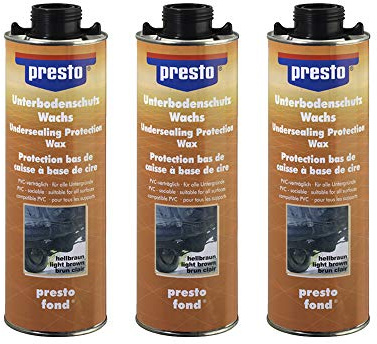 Presto 3X 690211 UBS UNTERBODENSCHUTZ WACHS STEINSCHLAGSCHUTZ SCHWARZ 1000 1L