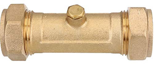 Raccord anti-retour a sens unique en laiton a double clapet anti-retour de 22mm