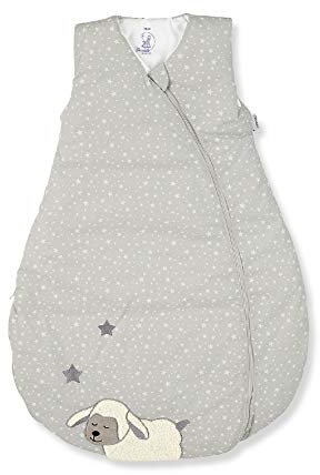 Sterntaler Schlafsack für Kleinkinder, Ganzjährig, Funktionsschlafsack Schaf Stanley, Reißverschluss, Größe: 70, Grau