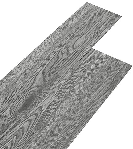 INMOZATA 36Pcs Self-Adhesive PVC Flooring Planks Floorboard Planks Waterproof Floor Wall Stickers for Kitchen Bathroom Home Floor Tile (Grey)