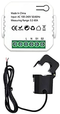 Tuya Smart Life ZigBee Compteur D'éNergie 80A avec Pince de Transformateur de Courant KWh Moniteur de Puissance Statistiques D'éLectricité110V 240V
