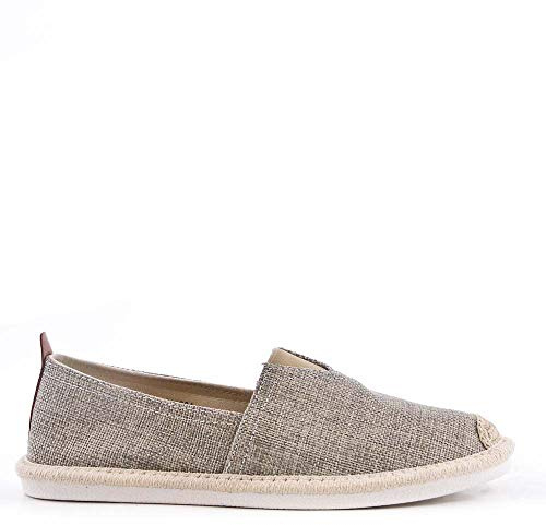 UOMO DESIGN - Espadrille Homme en Toile - Eric (Gris, 42)