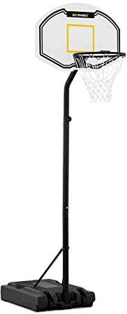 Gymrex GR-BS12 Basketballkorb mit Ständer 190-260 cm höhenverstellbar 2 Rollen wetterfest Ring Ø 43 cm Standfuß befüllbar Basketballständer Basketballanlage