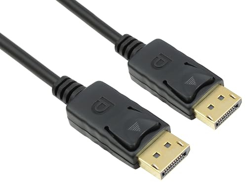 PremiumCord Câble DisplayPort 2.0 16K M/M 2 m, Mâle vers Mâle, 80Gbps, Vidéo 16K@60Hz, 8K@120Hz, 4K@144Hz 2160p, HDCP 2.2, Connecteurs Plaqués Or, Noir