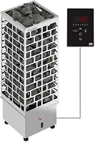 Sawo Cubos Ni2 7,5kW Elektrische Saunaofen 230V/400V zusammen mit Bedienfeld Saunova und 80kg Saunasteine