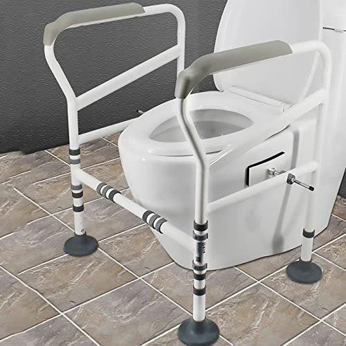 WIUPJGBD Reposabrazos para Inodoro, pasamanos de Seguridad de pie para baño, Altura Ajustable y Capacidad de Ancho, riel Envolvente para Inodoro, pasamanos de Marco de Seguridad