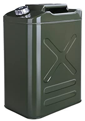 Mafatian Benzinkanister Benzinkanister aus Metall 20L,25L,35L,40L, Kraftstoffkanister, für Treibstoffe Aller Art, mit UN-Zulassung, inklusive flexibel Ausgießer, Armeegrün