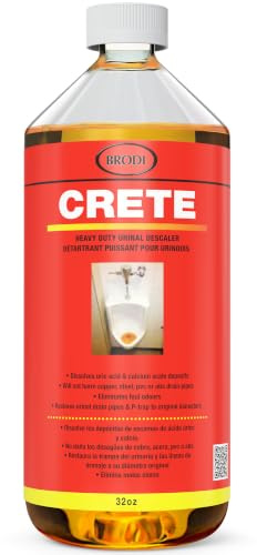 CRETE Urinal Drain Cleaner, Commercial Grade, Restores Pipes to Original Diameter, Urinal Descaler & Deodorizer, Safe for Pipes, No Harsh Fumes, Urine Salt Remover (32 Fl Oz (Pack of 1))
