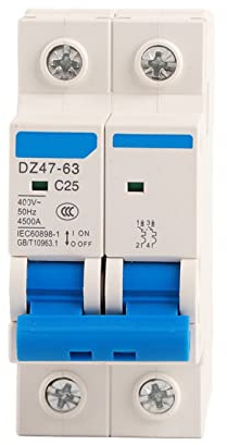 AC 400V Leitungsschutzschalter Hutschiene 25A 2P Home Überlastschutz Luftschalter Sicherungsautomat für Wohnbeleuchtung Verteilerleitungen Solar PV Anlage