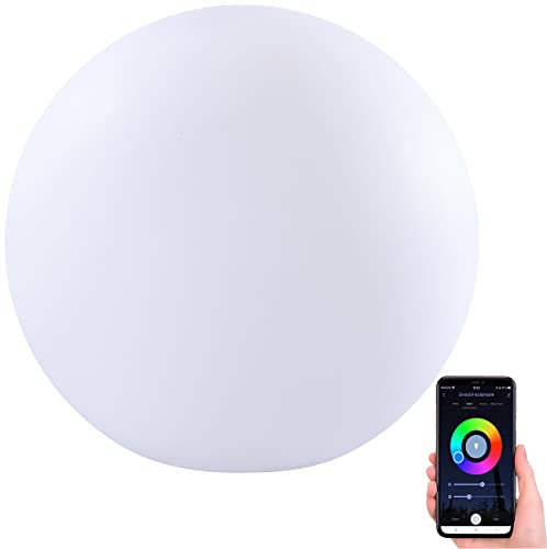 Boule lumineuse connectée sans fil pour extérieur RVBB / 576 lm/Ø 20 cm [Luminea Home Control]