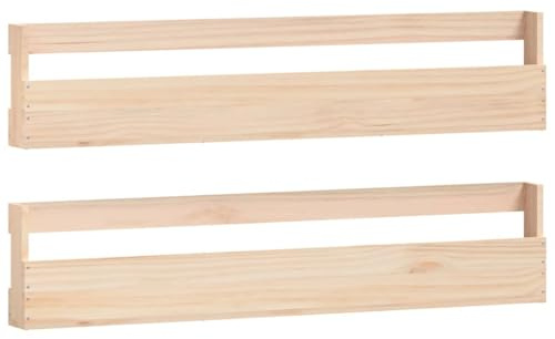 vidaXL Scarpiere a Parete 2 pz 110x9x23 cm Legno Massello di Pino