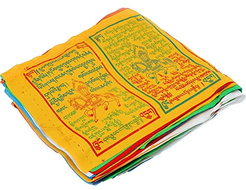 Tibetisch-buddhistisch, Gebetsfahnen/Meditation, Zen-Heimdekoration, Outdoor, tibetische Flaggen for Glück, Glück, Langlebigkeit und Wohlstand (Einzelstück ist 89 cm lang, 40 cm breit, 25 Stück insges