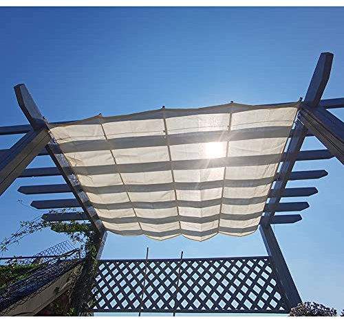 Markise Klemmmarkise Sonnensegel-Schattenabdeckung, einziehbare Ersatz-Markisenüberdachung, Schattenabdeckung für Veranda, Terrasse, Rutsche, herunterhängende Wellen-Schattenabdeckung, abnehmbar mit