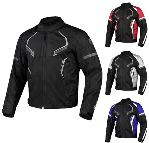 PANDA CYCLE GEAR Motorcycle Jacket for Men & Women Adventure Touring Riding Breathable Windproof Armored Enduro ATV Dual Sports Bikers Jackets (US, Alpha, Small, Regular, Regular, ALL BLACK)