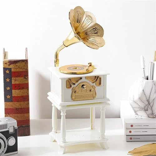 mini ornamenti per strumenti musicali Modello di grammofono creativo europeo dal design unico in miniatura carino portatile artigianale mini classico (Size : 13.5 * 34cm)