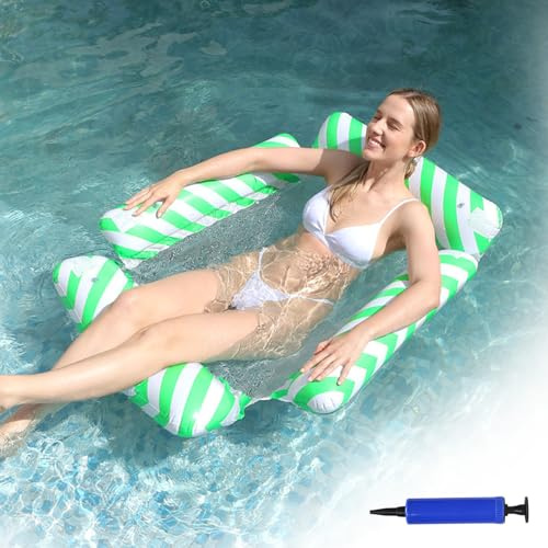 HONMOK Pool Inflatables for Swimming Pool, Pool Inflatables for Kids Adults, Pool Floats Water Hammock, Inflatable Pool Chair Saddle Lounge Drifter Bed with Infloator Pump, Inflatable Pool Toys