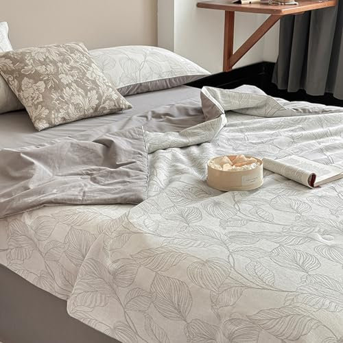 ISCBAFYX Trapunta King Size Full Size, Piumino Estivo Leggero in Garza a Doppio Strato con Aria condizionata - Coperta con Nucleo Trapuntato Portatile Delicato sulla Pelle per Il pisolino da Viaggio