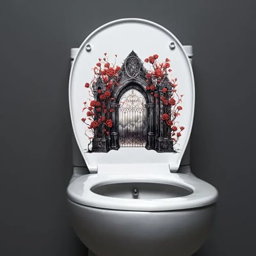 Autocollant mural imperméable pour abattant de WC Motif Halloween