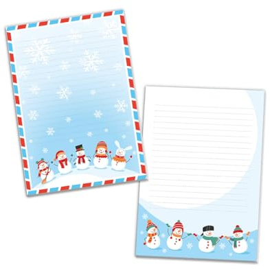 2 Blöcke Notizblock liniert Weihnachtsbriefpapier Weihnachten Weihnachtspapier Brief an Weihnachtsmann Kindermotiv für Mädchen Jungen (2 Blöcke/Variante 1 mit je 25 Blätter in A5-Format)