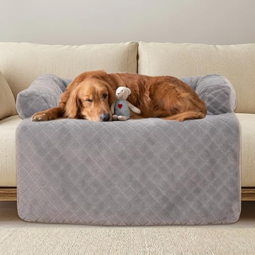 PAWBOSE Cama para perro para sofá, 100x88cm Cama grande para perros Manta grande para sofá, Protector de sofá lavable y antideslizante, Funda para perros para perros pequeños, medianos y grandes, Gris