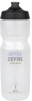 ZEFAL Sense Pro 80 Bidón Bicicleta Translúcido - Botella Ciclismo - Bidón MTB/Bici Montaña o Bicicleta de Carretera - Translúcido, 800ml, 85g - Fabricado en Francia