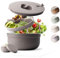 MAMEIDO Salad Box to go 1,5l - Bento Box Stainless Steel for Adults, BPA-Free Salad Bowl, Bento Lunch Box with compartments & Leak-Proof dip Container (Taupe Grey, 1500ml)