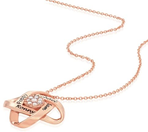 MyNameNecklace MYKA Galaxy Halskette mit Kubischen Zirkonia oder 0.19ct Diamant aus Sterling Silber 925 - Schmuck Geschenk für Damen - Mutter