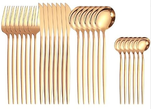 Xespis Cuberterias Completas 12 Personas, Oro rosa, 60 Piezas Cubiertos Acero Inoxidable, con Cuchillo Tenedor Cuchara, y Aptos para Lavavajillas, para Casa,Fiesta,Restaurante