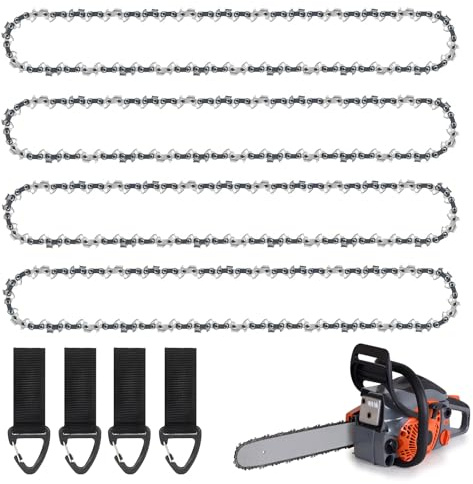 LCUHAVA Cadena Motosierra 35 cm 4 PCS Cadenas de Sierra Cadenas de Motosierra 3/8 LP, 3/8 LP 52 Eslabones de Transmisión Compatible con Varios Modelos para Carpintería y Paisajismo