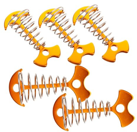 Mipcase 5stücke Zelt Seil Spanner Robuste Feder Schnalle Für Outdoor Camping Windschutz Vielseitig Einsetzbar Für Zelte Pavillons Und Sonnensegel Goldene Ausführung