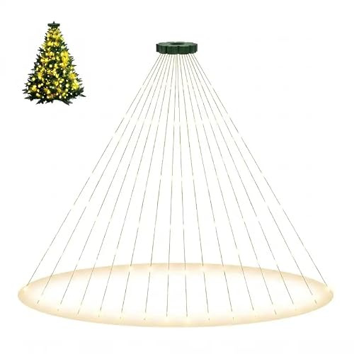 btfarm 480 LED lichterkette Weihnachtsbaum Innen mit Fernbedienung, 3M Weihnachtsbaum Beleuchtung Stecker USB, 8 Modi Timer Christbaumbeleuchtung mit Ring Dimmbar für 2.4M-3.6M Tannenbaum