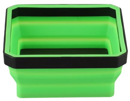 Honseadek Collapsible Magnetic Screw Tray Silicone Bowl Parts Organizer Storage Box Container with Strong Magnet Base for Hardware Nuts Bolts Tools 4.5 Inch