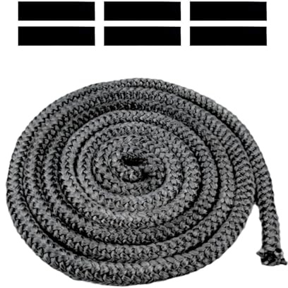 Cordon d'étanchéité pour cheminée, poêle, diamètre 8 mm x longueur 3 m, cordon en fibre de verre ignifuge, cordon d'étanchéité de qualité supérieure pour de nombreux modèles de cheminée, fumoir