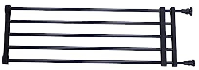 Harilla Haustierzaun, Erweiterbarer Torschutz, Tragbare Barriere, Einziehbares Hundetor, Welpenzauntor für Garten, Terrasse, Flur, Kleine Und Mittelgroße Haus, 39 bis 60 cm x 36 cm. Schwarz