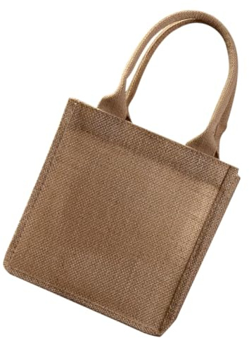 Mobestech Miljövänlig Liten Juteväska med Handtag Vattentålig Återanvändbar Shoppingpåse för Presenter DIY Konst Lätt Bära vid Fest Födelsedag Bröllop