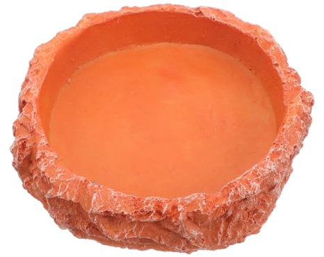 iplusmile Comedero para Reptiles y Tortugas Plato De Alimento y Bebedero De Agua Simulado De Roca Cuenco para Mascotas De Terrario para Tortugas y Reptiles