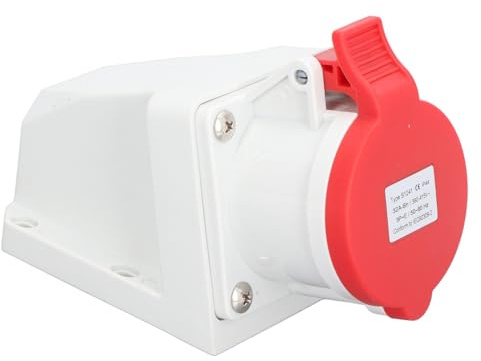LjwZekyrnt Conector Industrial eléctrico 4 Pines 32A 3P+E IP44 Impermeable a Prueba de Polvo 380-415V Enchufe de Montaje en Superficie