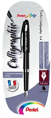 Pentel Tradio Calligraphy reservoarpennor, kalligrafi, fin spets, 1,4 mm, svart