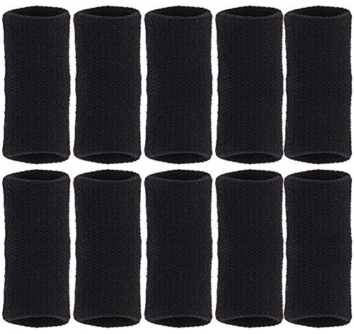 Granvela Finger Sleeves for Basketball Player, 10PCS Professional Nylon Fingerstall Finger Protector for Basketball, Volleyball, Tennis, Badminton and more (Black)