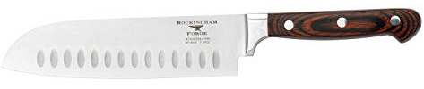 Rockingham Forge Essentials 8000 Series 7” Santoku Knife with Classic Riveted Pakkawood Handles and Full Tang Construction, Stainless Steel Blades