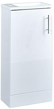 Milano 400mm Floorstanding Bathroom Vanity Unit Slimline Basin White