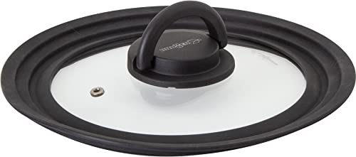 BRUNNER 0806107N Coperchio Universale in Vetro con Bordo Graduato in Silicone Antirumore, Covery Trio per Pentole/Padelle Diametro 20/18 / 16 Cm