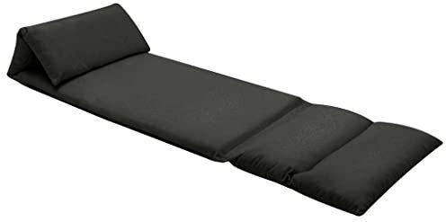 vidaXL Bodenstuhl Faltbar Schlafsessel Sofastuhl Sessel Lounge Bodensessel Liege Bodenkissen Sitzkissen mit Rückenlehne Schwarz Mikrofaser