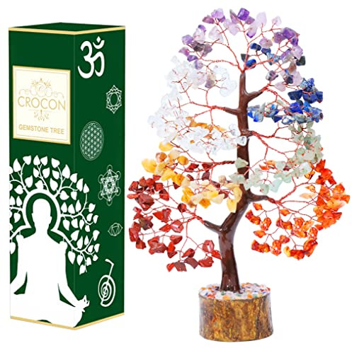 Sette chakra Albero della Vita cristalli curativi naturali portafortuna | pietre e cristalli Reiki decorazioni casa idea regalo per compleanno regalo mamma per la nuova casa meditazione spiritualità